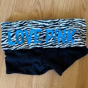PINK Victoria's Secret Zebra Print Athletic Shorts - Blue and Black
